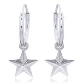 Joy|S - Zilveren ster bedel oorbellen - oorringen met ster