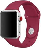 Siliconen Sportbandje / Geschikt voor Apple Watch bandje / 42 mm / 44 mm / 45 mm / M/L / iWatch Horlogebandje / Series 1 2 3 4 5 6 7 SE / Roestvrij - Wijnrood - Bordeaux - Rose Rood - Red | V