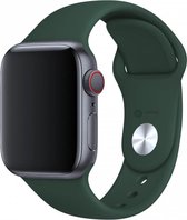 Siliconen Sportbandje / Geschikt voor Apple Watch bandje / 42 mm / 44 mm / 45 mm / M/L / iWatch Horlogebandje / Series 1 2 3 4 5 6 7 SE / Roestvrij - Donkergroen - Donker Groen | Valentijn ca