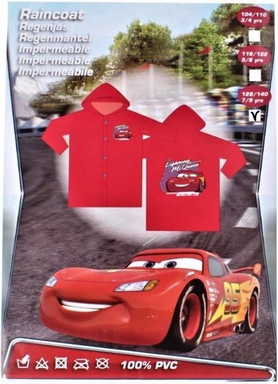 Cars - Regenjas - Kinderen - Lightning - Maat 7-9 jaar - 100% PVC Disney | bol.com
