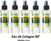 24 stuks Cologne Limon Kolonya 80° 125ml pompspray | Eau de Cologne | After Shave | Citroengeur | citroen geurwater voor dames en heren | 24 stuks
