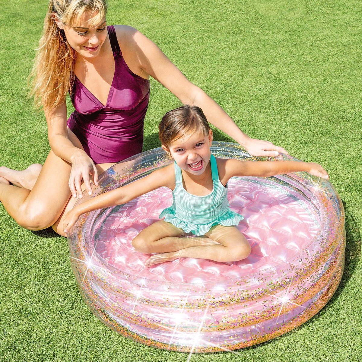 Intex Glitter Mini Pool Goud / Roze - Baby badje - Opblaasbaar Zwembad