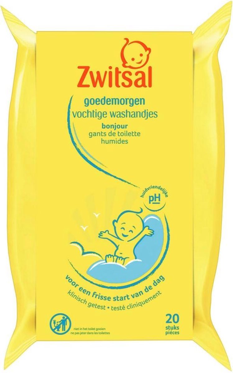 Zwitsal Goedemorgen Baby Vochtige Washandjes - 20 Stuks | bol.com