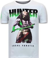 T-shirt Homme Local Fanatic Luxe - Hunter de prédateurs - Wit - Tailles: XXL