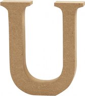 Letter, U, h: 8 cm, dikte 1,5 cm, MDF, 1stuk