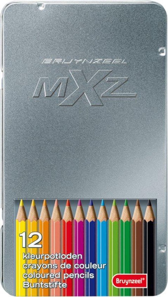 Bruynzeel mXz blik 12 kleurpotloden | bol.com