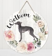 Welkom - Italiaanse windhond | Muurdecoratie - Bordje Hond