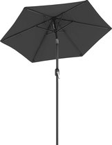 Nancy's Heber Parasol - Marktparasol - Tuinparasol - UV-Bescherming - UPF 50+ - Metaal - Buigbaar - Grijs - 200 cm
