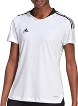 adidas Tiro 21  Sportshirt - Maat L  - Vrouwen - Wit/Zwart/Grijs