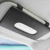 WiseGoods Premium Tissuehouder Auto Zonneklep - Tissue Box / Doos - Tissuedooshouder - Opbergvak Tissues - Immitatieleer - Zwart