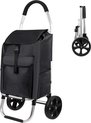 foto van Strex Boodschappentrolley met Wielen - Opvouwbaar - Afneembare Boodschappentas - Boodschappenwagen