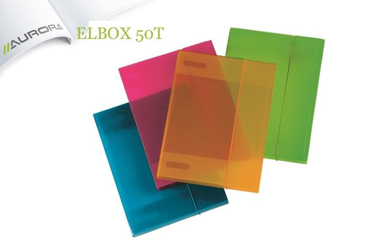 Aurora Document/Elasto Boxen assorti kleuren, rug 5 cm, doos van 12 stuks