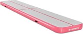 Gymrex Opblaasbare gymnastiekmat - 600 x 100 x 20 cm - 210 kg - grijs / roze