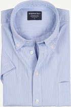 Steppin' Out Spring 2021  Seersucker Short Sleeve Shirt Mannen - Regular Fit - Katoen - Blauw (L)