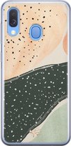 Samsung Galaxy A40 siliconen hoesje - Abstract peach - Soft Case Telefoonhoesje - Multi - Print
