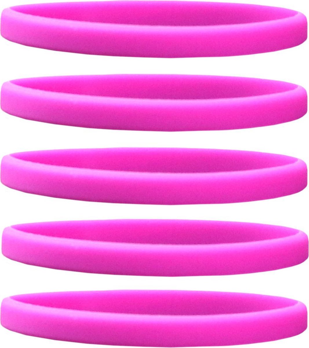 Dinilu - 60 x Smalle Siliconen Armbandjes Roze - voor Kinderen