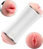 Power Escorts - Masturbator - Mond en Vagina - Vibrerende masturbatiebeker - USB 10-functie - Interactieve Functie - Dubbele uiteinden