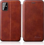 Voor Galaxy S20 TPU + PU GeÃ¯ntegreerde spanning magnetische kaarthouder Retro lederen tas (bruin)