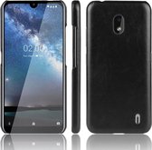 Shockproof Litchi Texture PC + PU Case voor Nokia 2.2 (zwart)