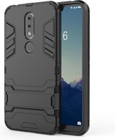 Shockproof PC + TPU Case voor Nokia X6, met houder (zwart)