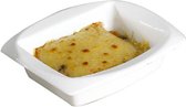 Plat à lasagnes Cosy & Trendy - Wit - 16,5x20,5xh5,5cm - Porcelaine - (lot de 3) et Yourkitchen E-cookbook