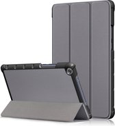 Custer Texture Horizontal Flip Leather Case voor Huawei MediaPad M5 Lite 8 inch, met drievoudige houder (grijs)