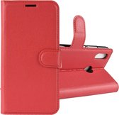 Litchi Texture Horizontal Flip Leren Case voor Huawei Y9 (2019), met Houder & Kaartsleuven & Portemonnee (Rood)