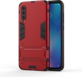 Shockproof PC + TPU Case voor Geschikt voor Xiaomi Mi 9, met houder (rood)