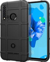 Schokbestendig Rugged Shield Volledige dekking Beschermende siliconen hoes voor Huawei Nova 5i / P20 Lite 2019 (zwart)