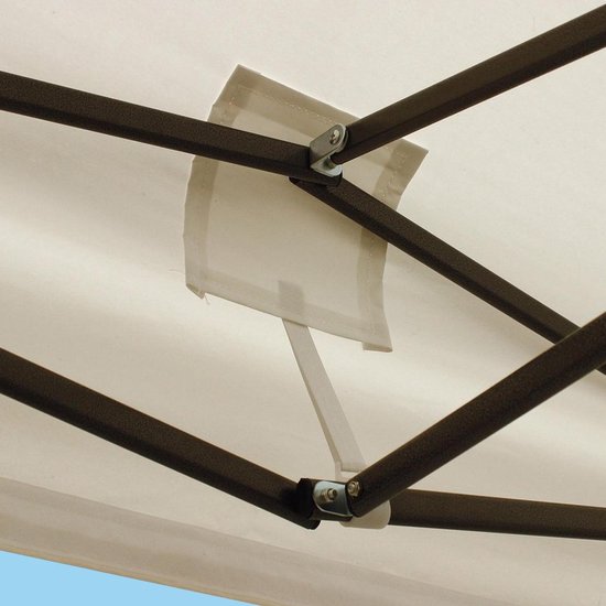 LifeGoods Partytent - Paviljoen - 3x3 m - Zijwanden - Easy Up - Opvouwbaar - Waterdicht - Draagtas met Wieltjes - Beige