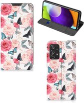 Flipcase Cadeautjes voor Moederdag Samsung Galaxy A52 5G Enterprise Editie | A52 4G Smartphone Hoesje Butterfly Roses