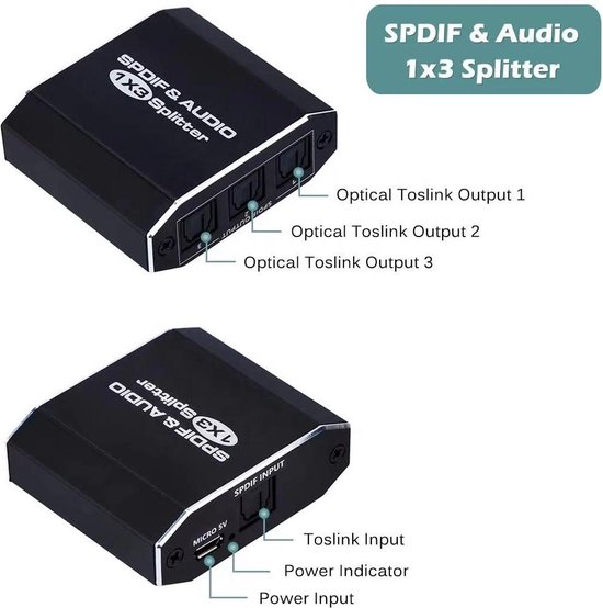 Sélecteur Optique SPDIF / TOSLINK 3 entrées et 1 sortie - Audio-Vidéo