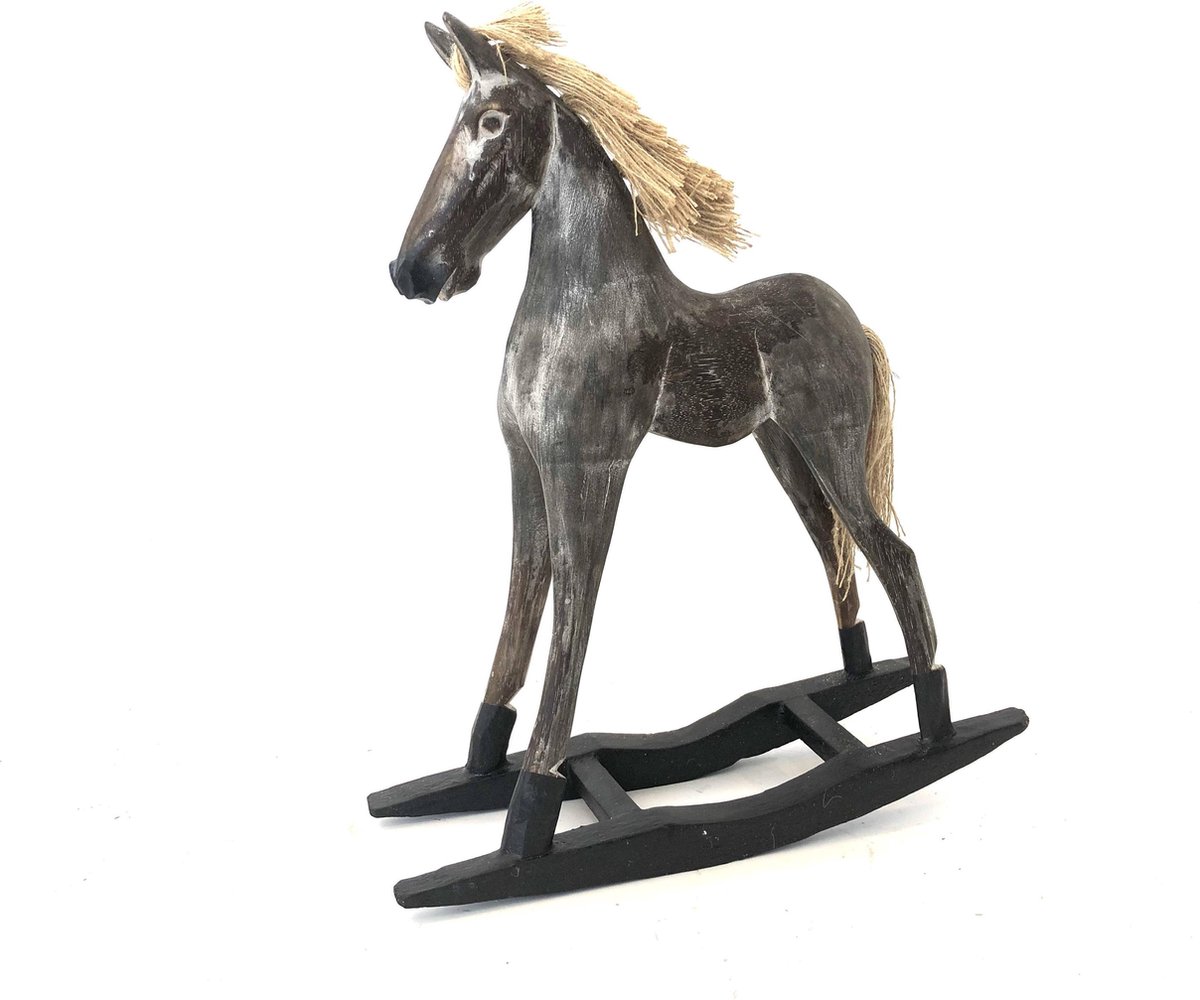 beeld - Speelpaard - houten hobbelpaard  - 40cm hoog