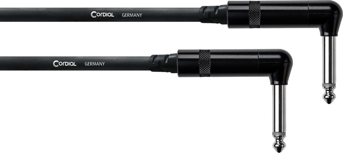 Cordial CFI0,3RR Jackplug Jack Kabel [1x Jackplug male 6,3 mm - 1x Jackplug male 6,3 mm] 30.00 cm Zwart