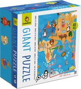Ludattica Puzzels: DIERENWERELD - Giant puzzel 18x18x10,5cm, 48-delig,  100x70cm, 3+
