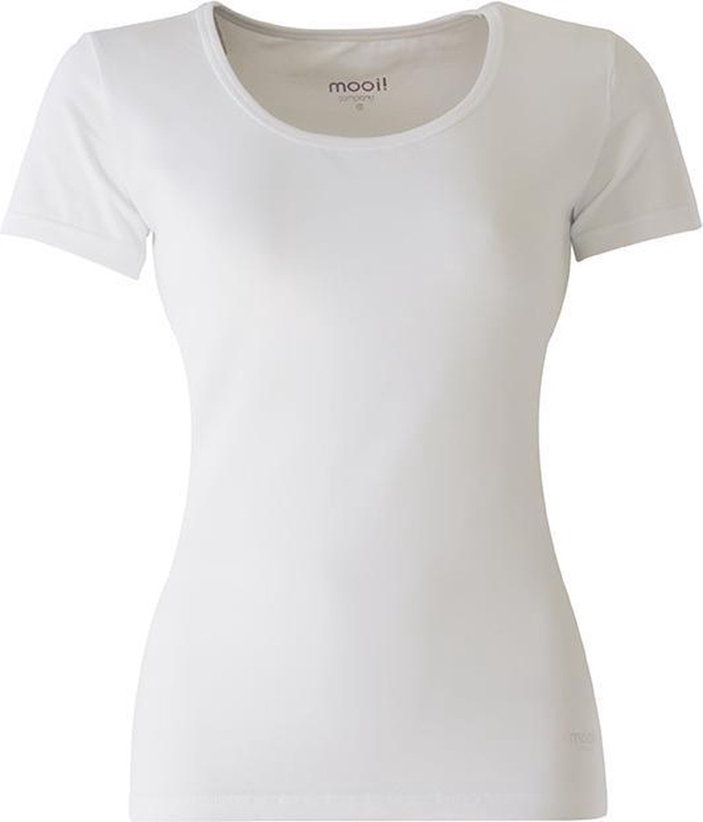MOOI! Company - Dames T-shirt Daisy - Korte mouw - Aansluitend model - Kleur Wit - XS