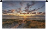 Wandkleed Kalm - Kleurrijke zonsondergang boven de kalme duinen Wandkleed katoen 120x80 cm - Wandtapijt met foto