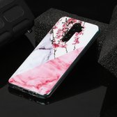 Voor Xiaomi Redmi Note 8 Pro Marble Pattern Soft TPU beschermhoes (Plum Blossom)