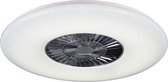 LED Plafondlamp met Ventilator - Plafondventilator - Iona Vison - 60W - Rond - Mat Chroom - Kunststof