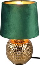 LED Tafellamp - Iona Sofia - E14 Fitting - Rond - Mat Groen - Keramiek