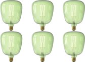CALEX - LED Lamp 6 Pack - Kiruna Emerald - E27 Fitting - Dimbaar - 4W - Warm Wit 2000K - Groen