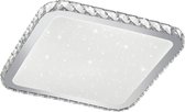 LED Plafondlamp - Iona Sypon - 30W - Aanpasbare Kleur - Dimbaar - Afstandsbediening - Sterlicht - Vierkant - Mat Wit - Kunststof