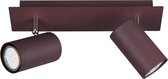 LED Plafondspot - Iona Mary - GU10 Fitting - 2-lichts - Rechthoek - Roestkleur - Aluminium