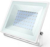 LED Bouwlamp 50 Watt - LED Schijnwerper - Igory Iglo - Natuurlijk Wit 4000K - Waterdicht IP65 - Mat Wit - Aluminium