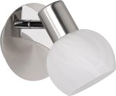 LED Wandspot - Iona Besina - E14 Fitting - Rond - Mat Nikkel - Aluminium