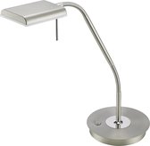 LED Tafellamp - Iona Bernaro - 12W - Warm Wit 3000K - Dimbaar - Rond - Mat Nikkel - Aluminium