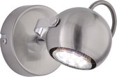 LED Plafondspot - Iona Bosty - GU10 Fitting - 1-lichts - Rond - Mat Nikkel - Aluminium
