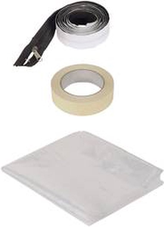 Wolfcraft Vuilwerende stofdeur met rits - 1250 mm - 3-delig - 4005000 | bol