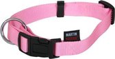 Martin sellier halsband basic nylon roze - 16 mmx30-45 cm - 1 stuks