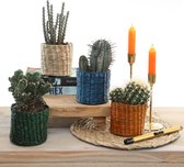 Mica Decorations - 4 pots de fleurs - Panier à plantes en osier / sac à plantes - Set de 4 - Ø10 h.9 cm